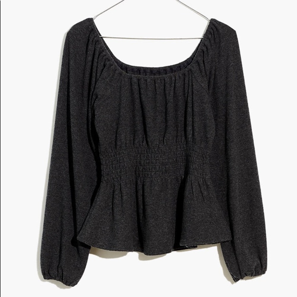 NWT Plush Square Neck Smocked Top